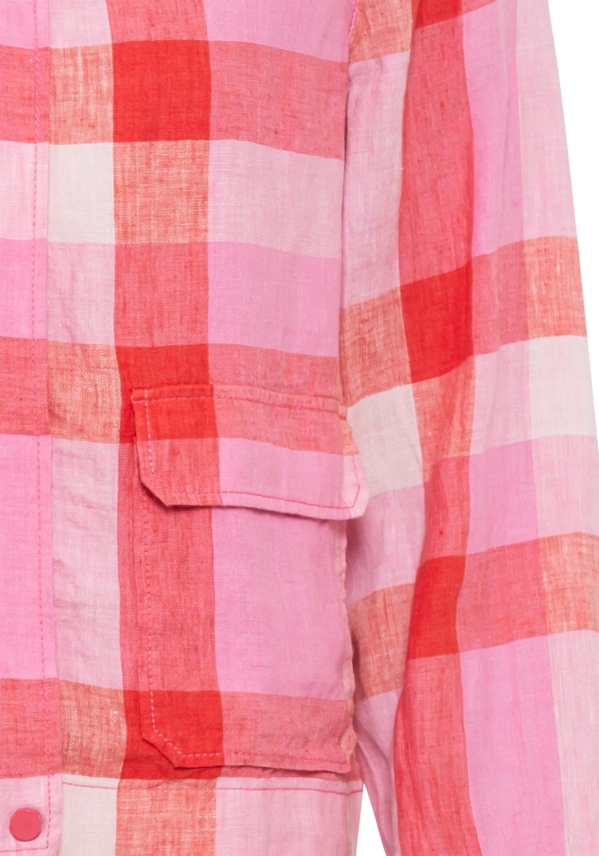 100% Linen Plaid Cropped Jacket