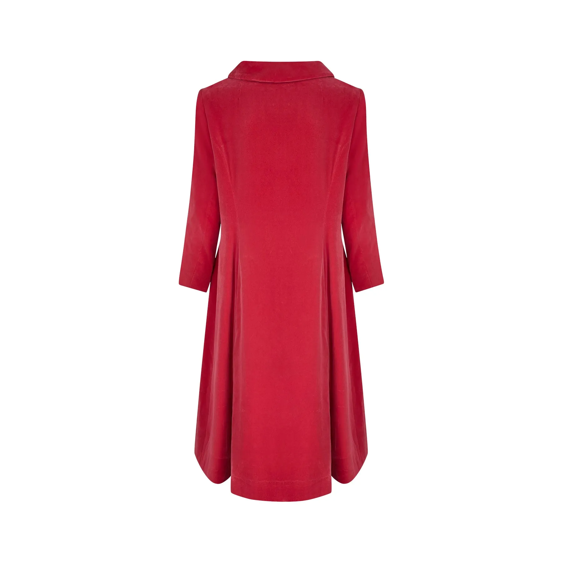 1960s Norman Hartnell Couture Shocking Pink Velvet Coat