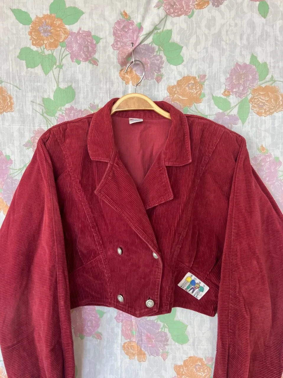 90's Burgundy Corduroy Cropped Jacket