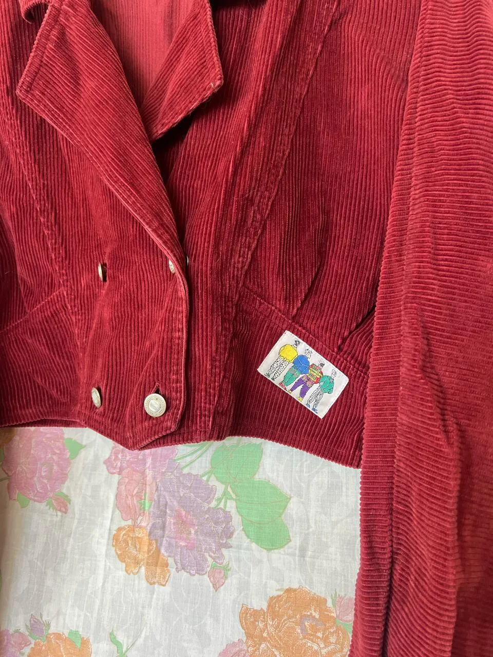 90's Burgundy Corduroy Cropped Jacket