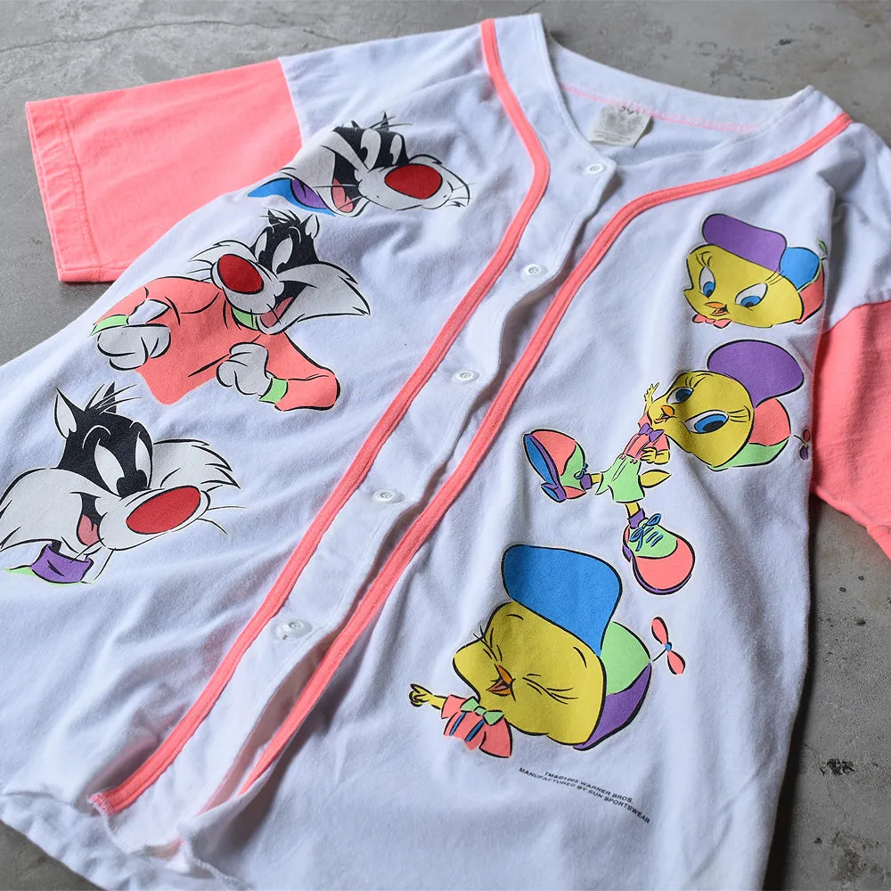 90's　Looney Tunes/ルーニー・テューンズ ベースボールシャツ　220711
