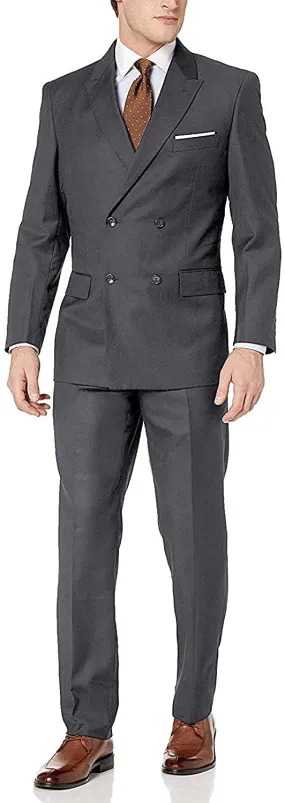 Adam Baker Men's 2-Piece Wool Blend Double Breasted Solid Dress Suit