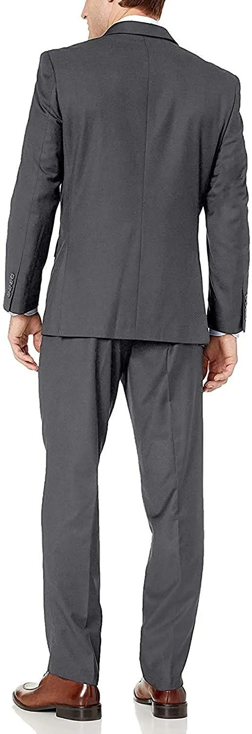 Adam Baker Men's 2-Piece Wool Blend Double Breasted Solid Dress Suit