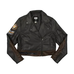 Ahsoka Faux Leather Cropped Moto Jacket