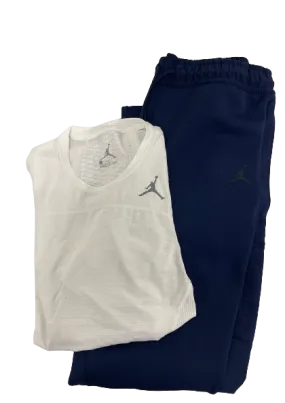 Alan Bowman Michigan Football Team Issued Jordan Lot - Premium Sweatpants & Compression Tank (Size L)