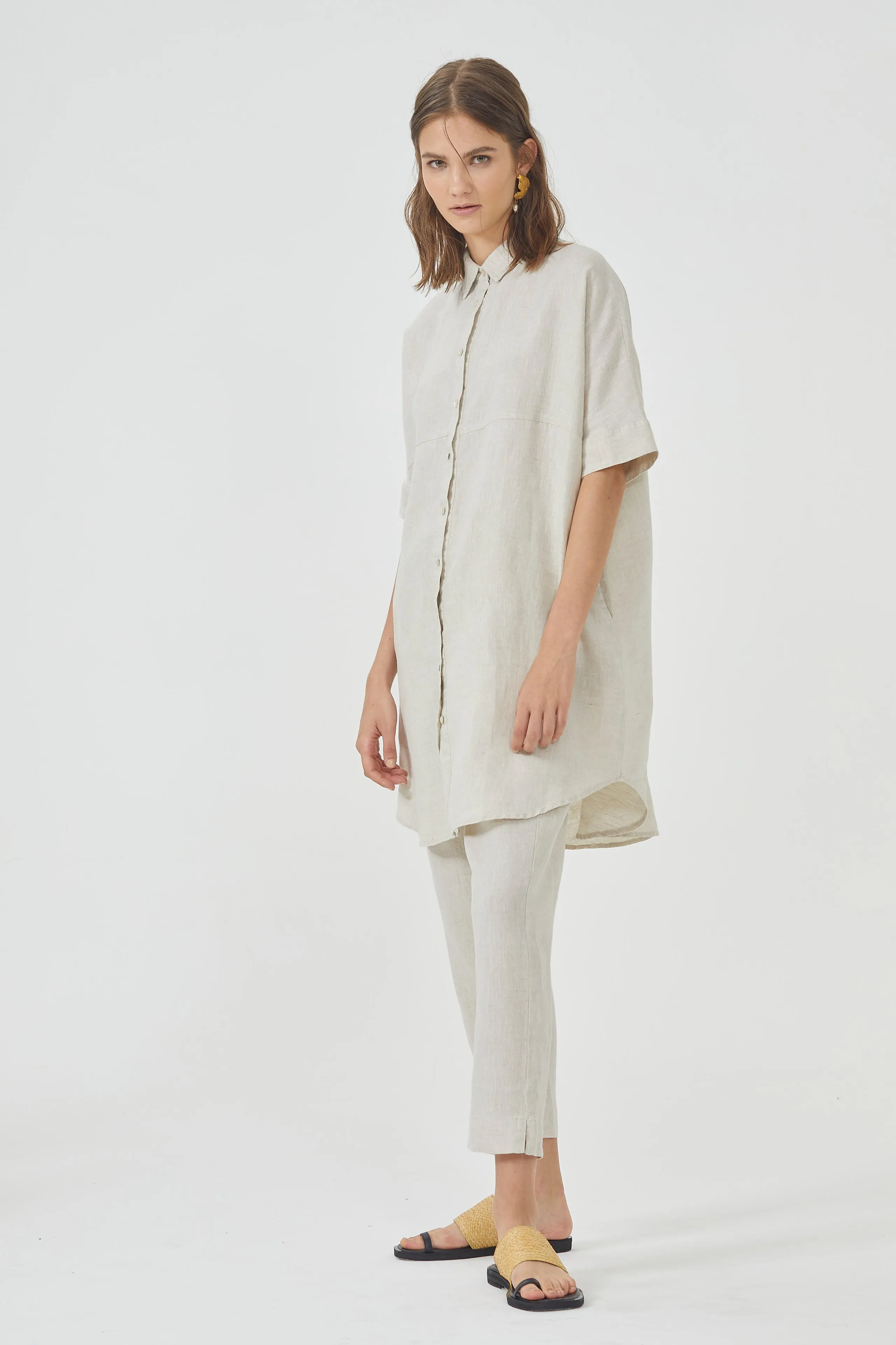 Alba Shirt Dress - Natural