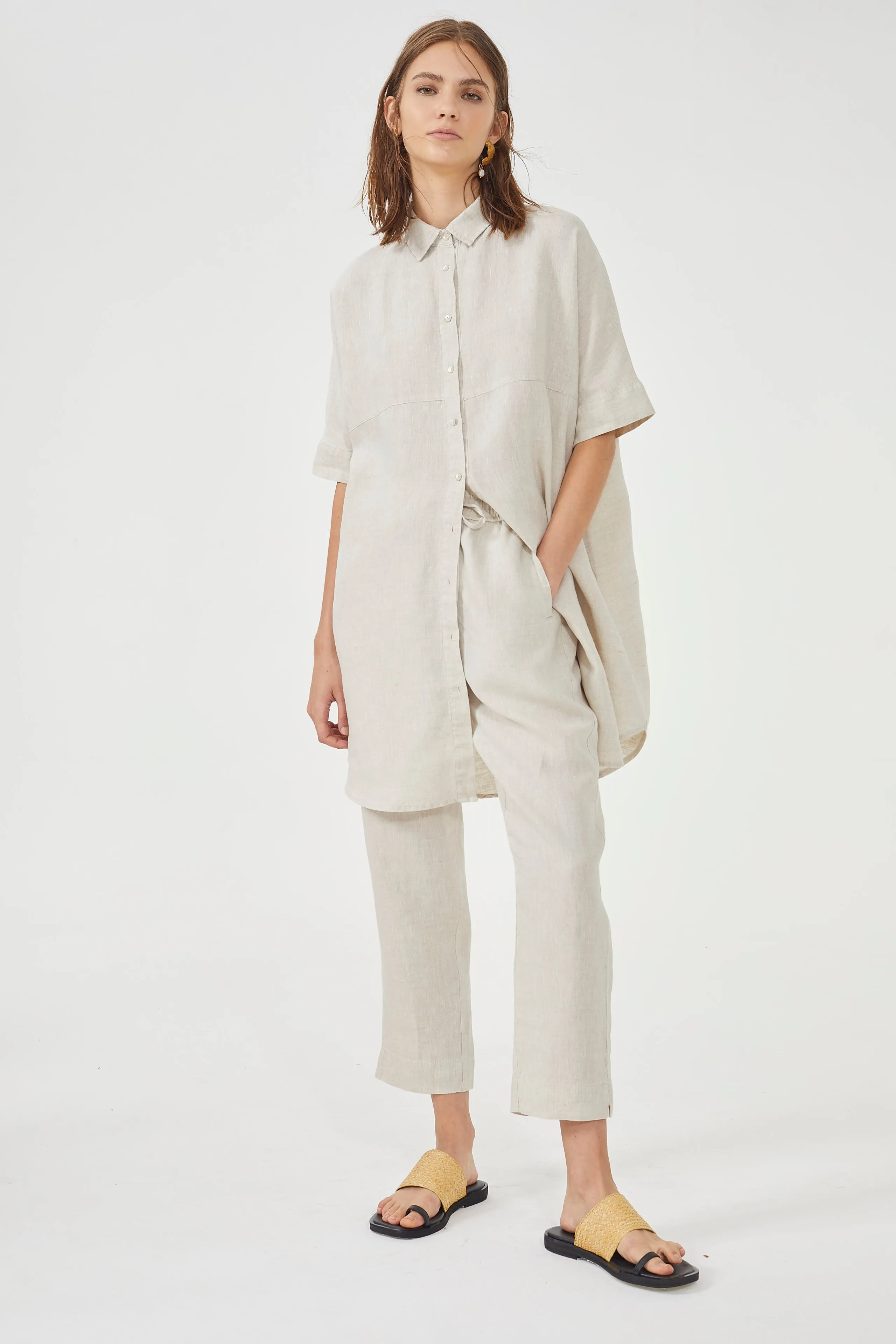 Alba Shirt Dress - Natural