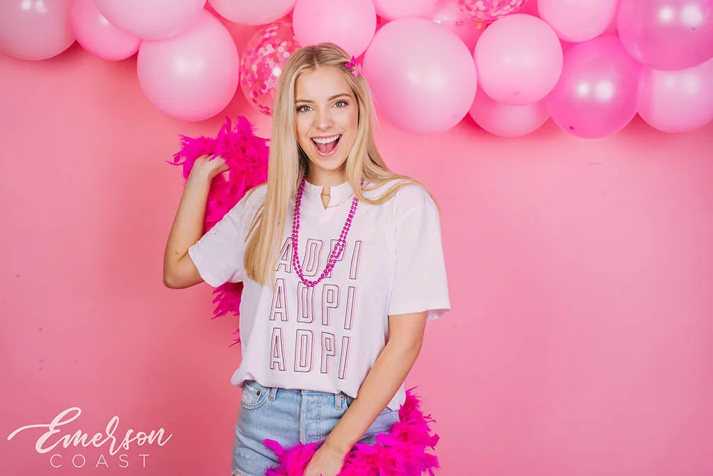 Alpha Delta Pi Pink Bid Day Notch Tee