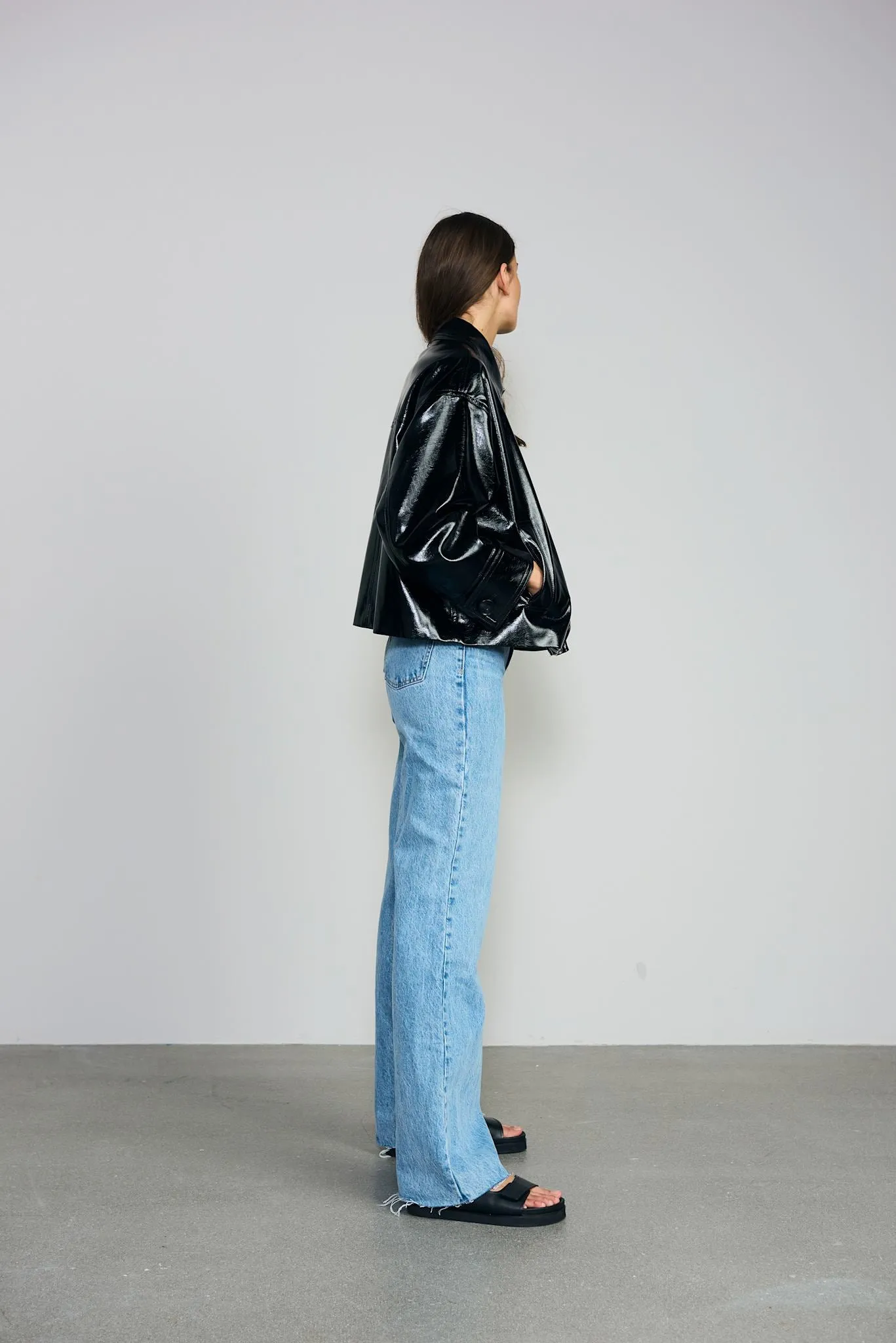 AMY JACKET VEGAN LEATHER - BLACK