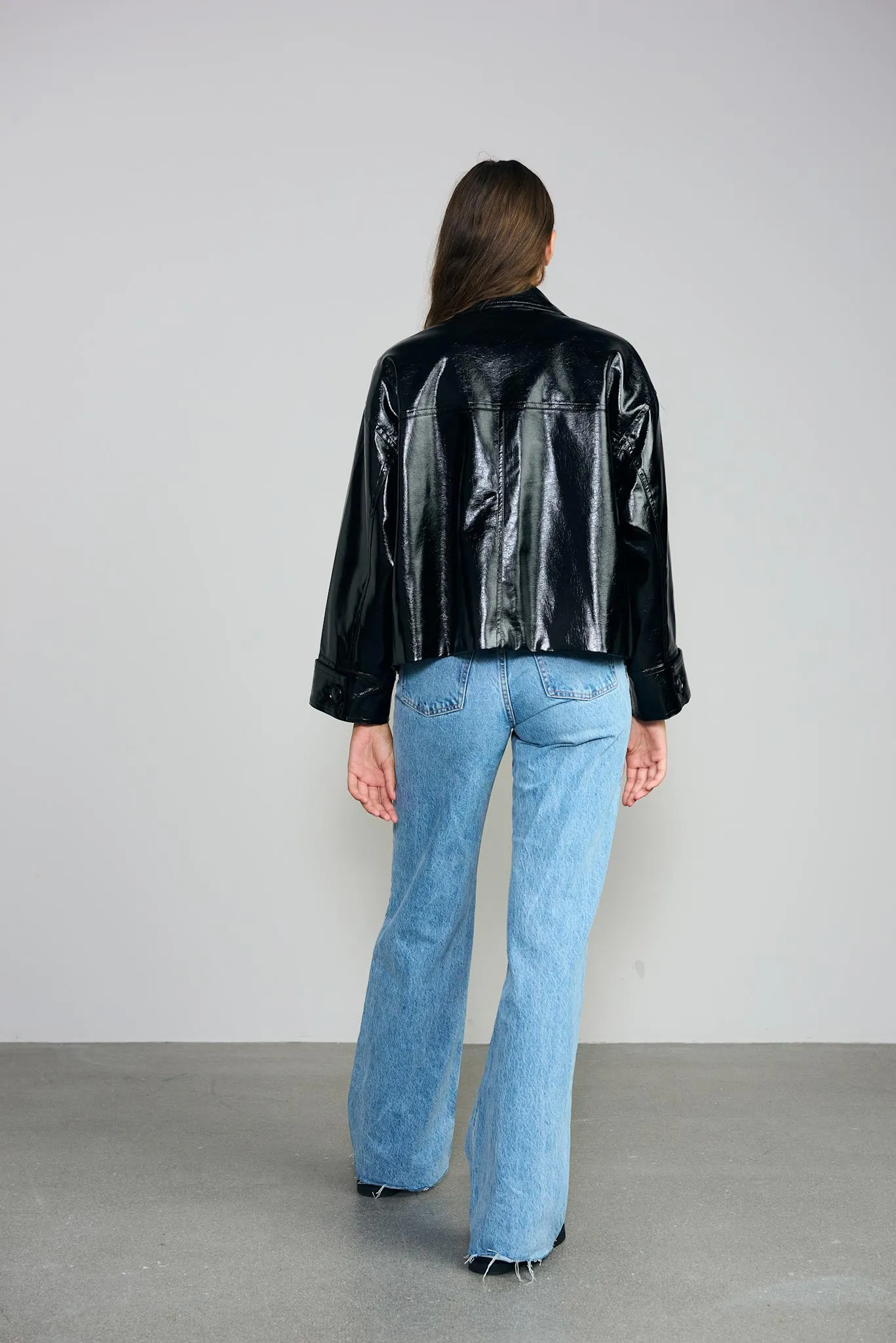 AMY JACKET VEGAN LEATHER - BLACK