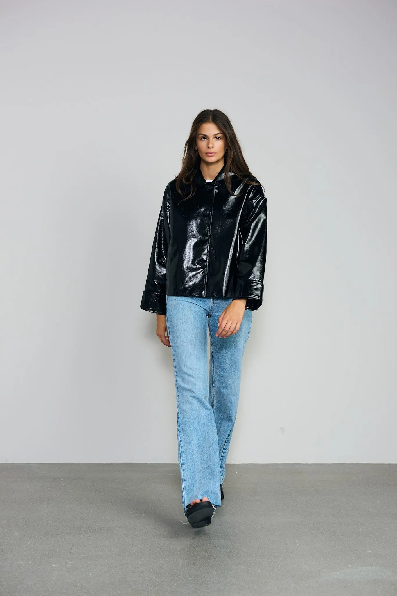 AMY JACKET VEGAN LEATHER - BLACK
