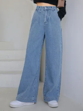 Aqua blue wide leg jeans