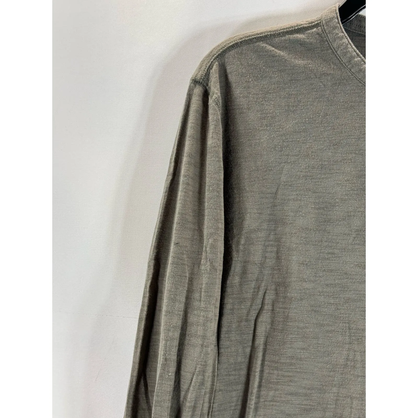 BANANA REPUBLIC Men's Seal Grey Organic Cotton Vintage Henley Shirt SZ L