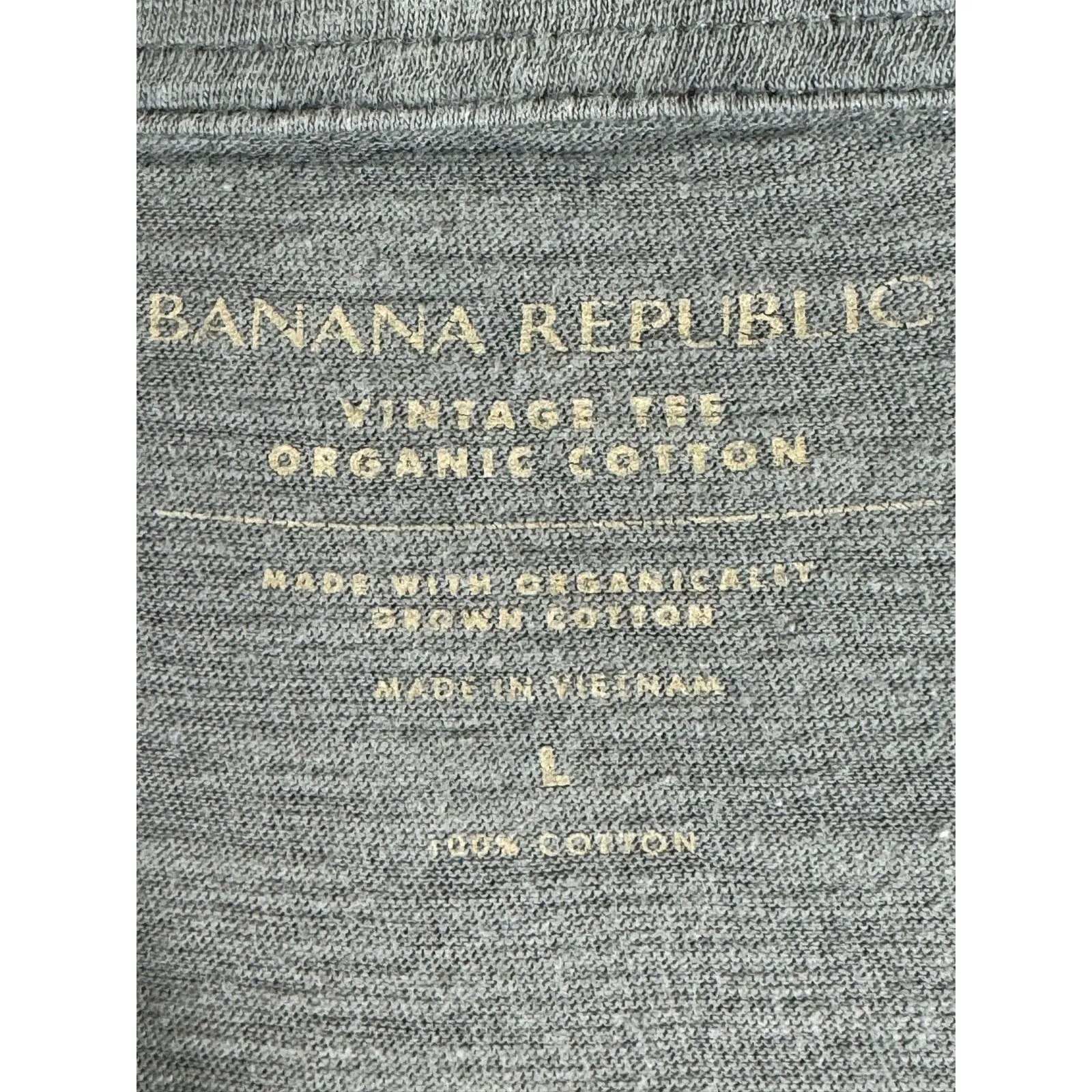 BANANA REPUBLIC Men's Seal Grey Organic Cotton Vintage Henley Shirt SZ L
