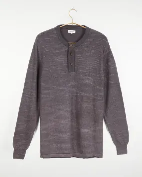 Bandhu Henley Flat Knit Sweater Coffee