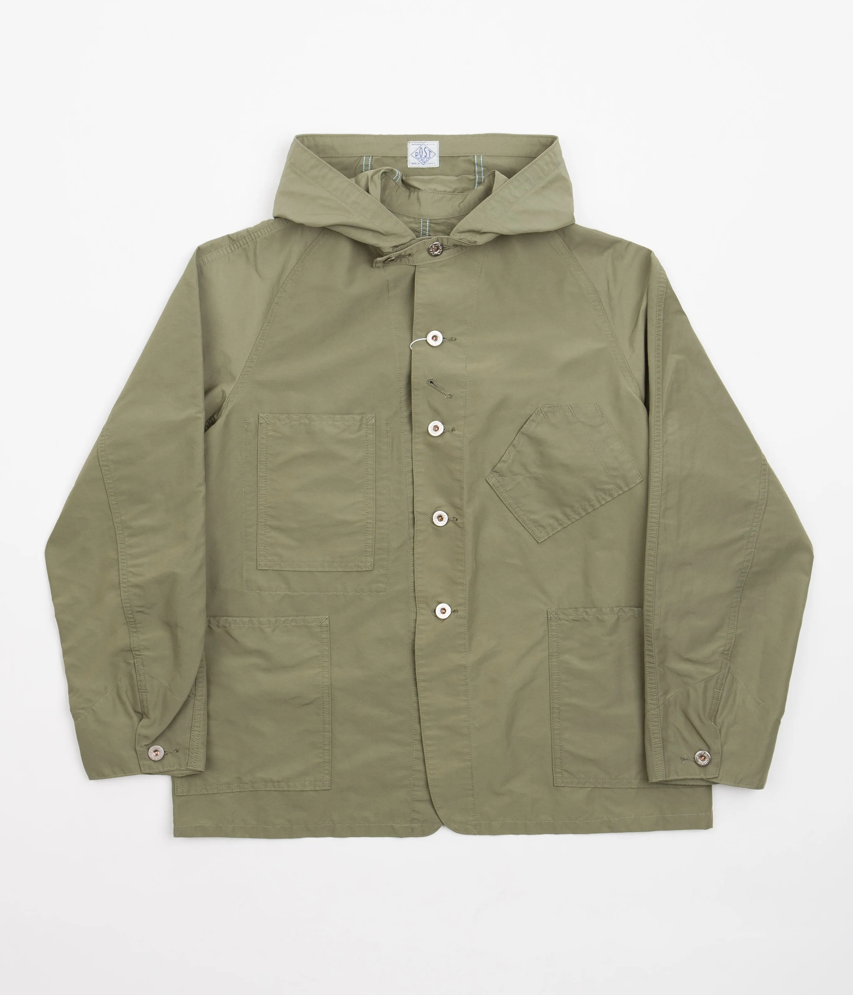 Battenwear x Post Overalls Hooded Sweetbear Jacket - Olive