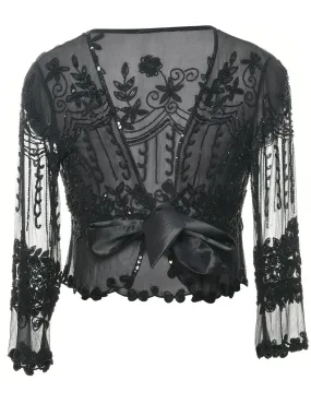 Beaded Cropped Jacket - XS