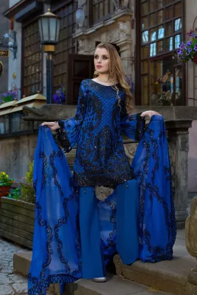 Beautiful Pakistani designer blue sequins embroidered dress # P2315