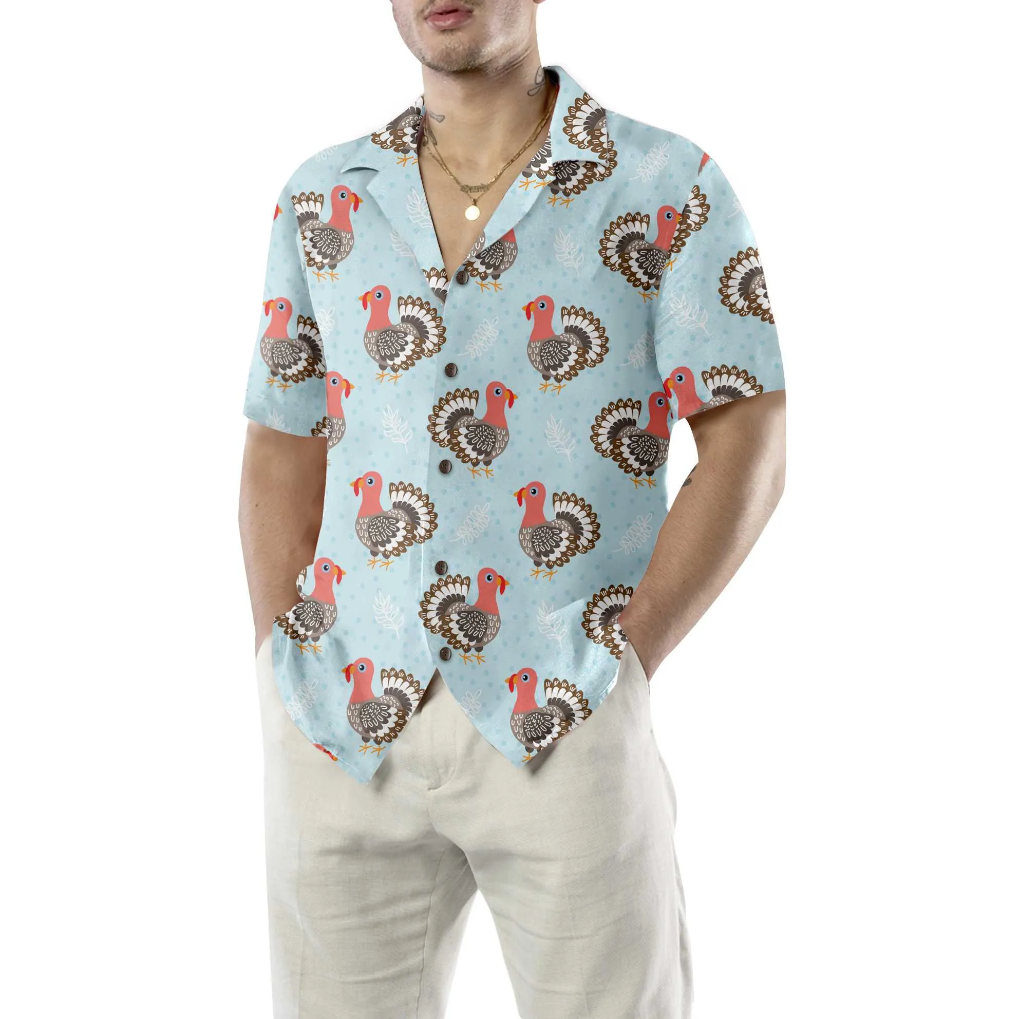 Beautiful Turkey Birds Thanksgiving Hawaiian Shirt, Funny Turkey Gobble Hawaiian Shirt