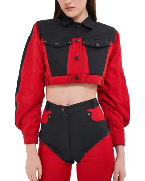 Black & Red Denim Jacket
