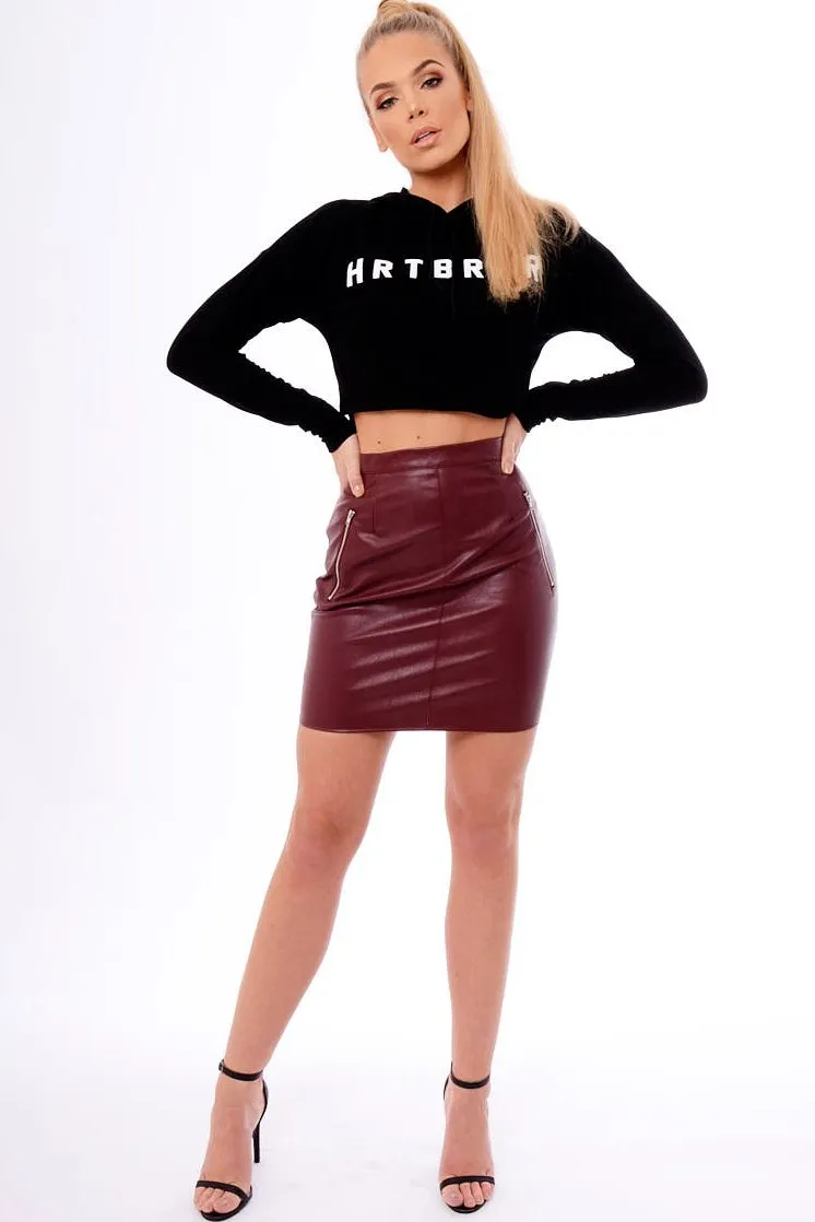 Black Heart Breaker Cropped Hoody - Jorgie