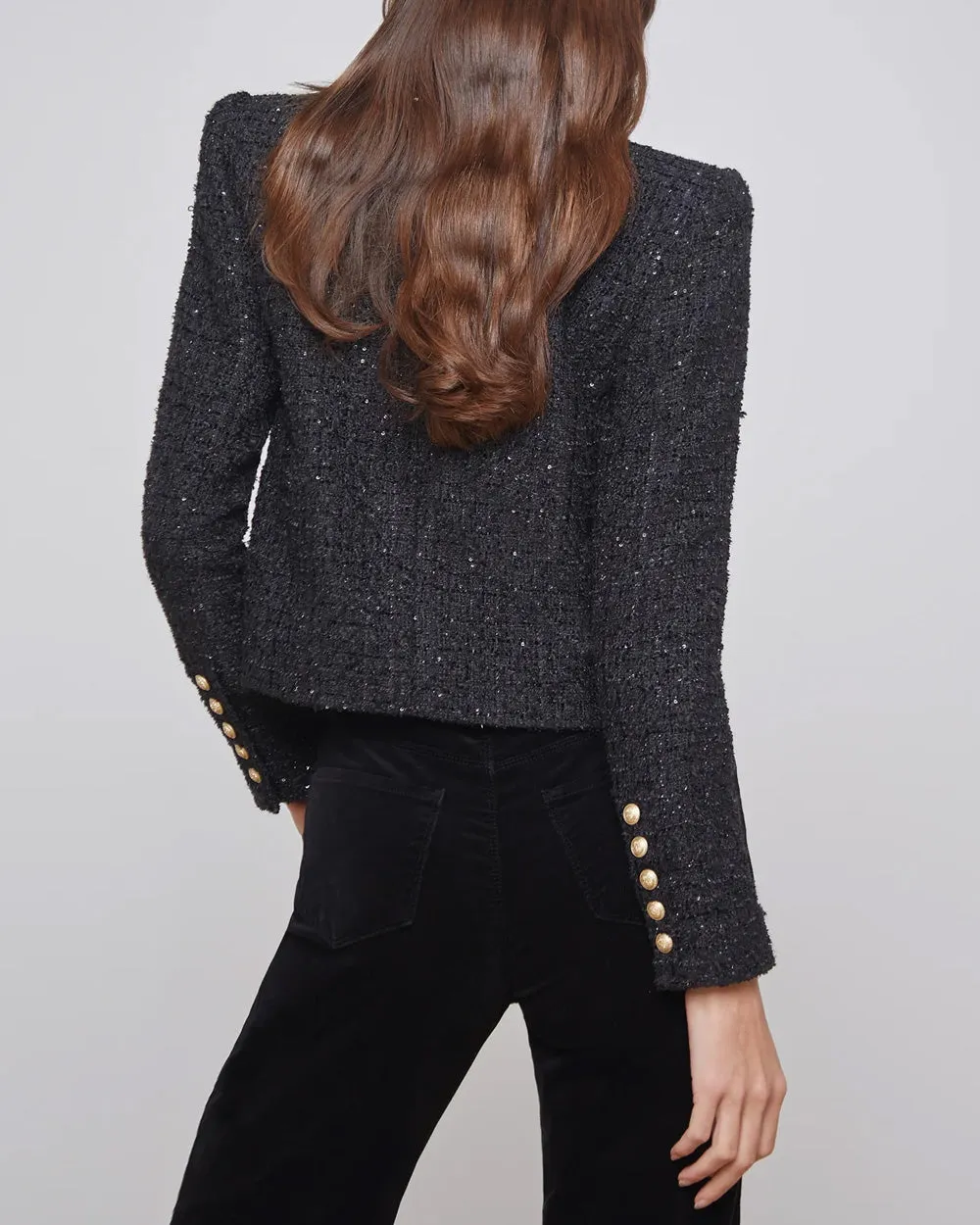 Black Tweed Greta Chain Jacket