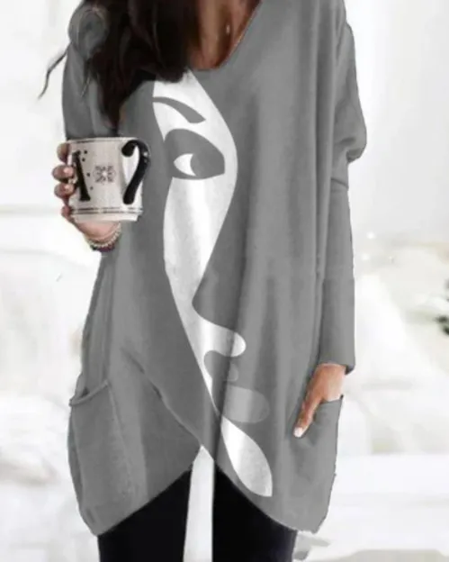 Blouse à manches longues imprimé