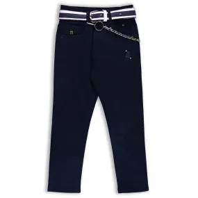 Boys Denim Solid Regular Fit Jeans Comes With Belt