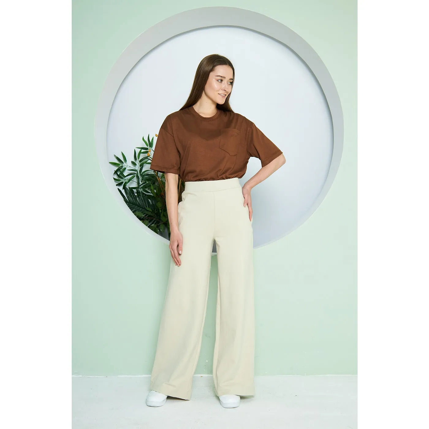 Brown Oversized Cropped Tee