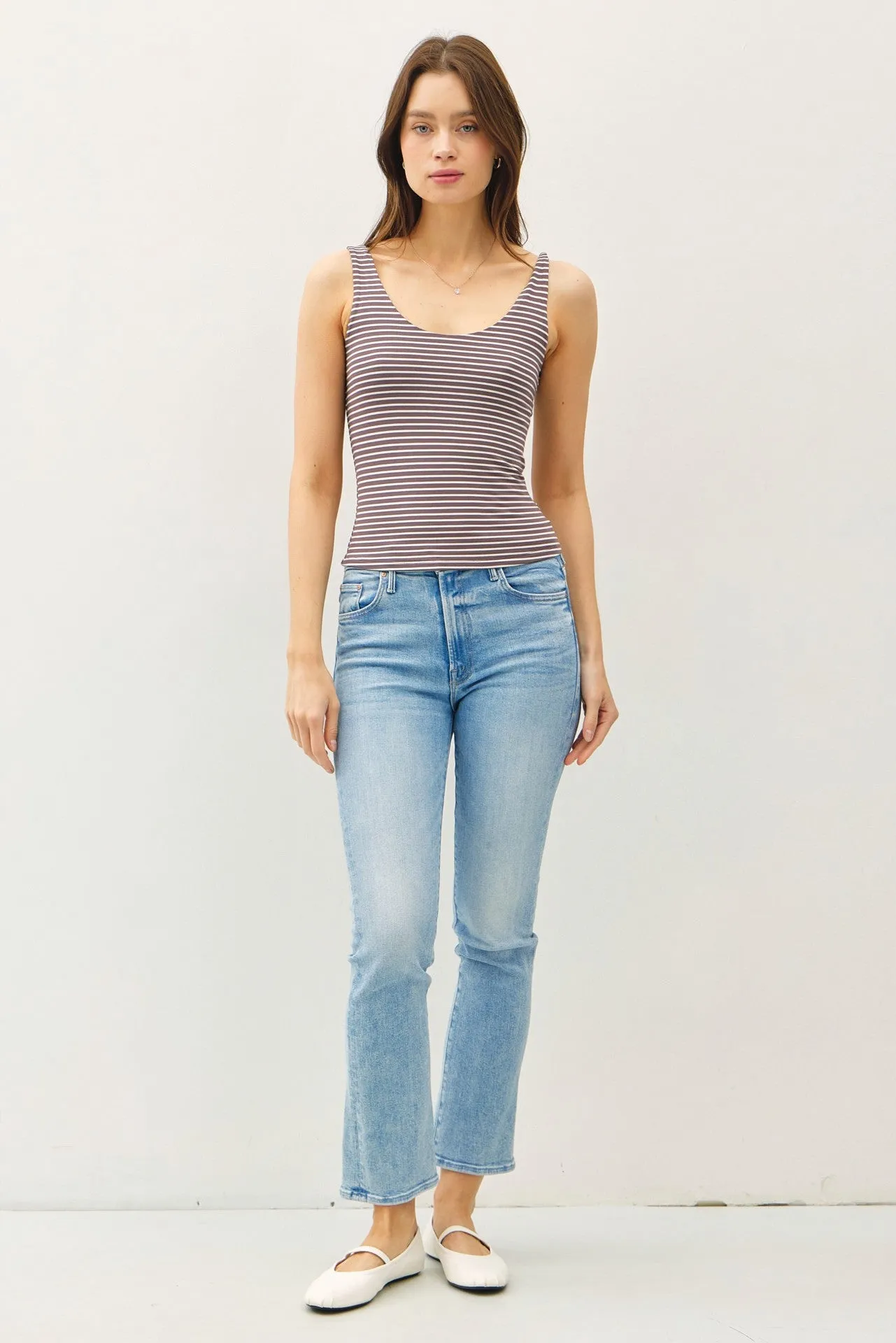 Brown Striped Tank