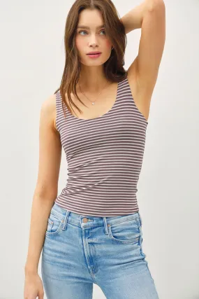 Brown Striped Tank