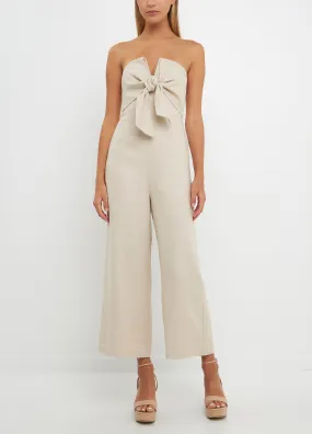 Bustier Front Tie Jumpsuit