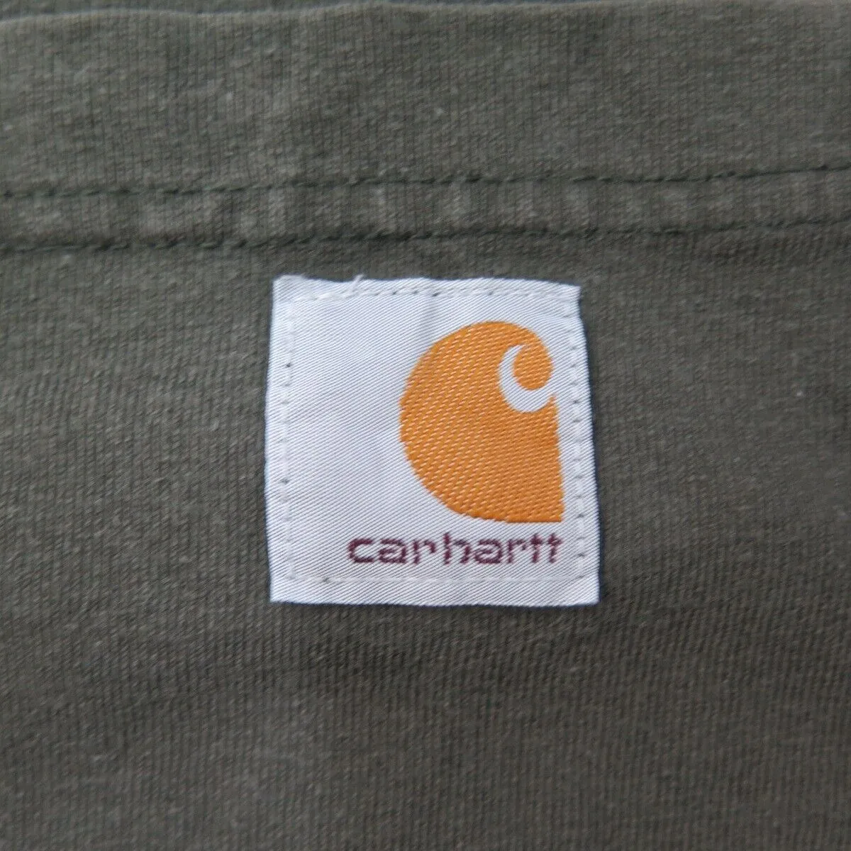 Carhartt Shirt Mens 2XL Olive Green Loose Fit Crew Neck Tee Short Sleeve Pocket