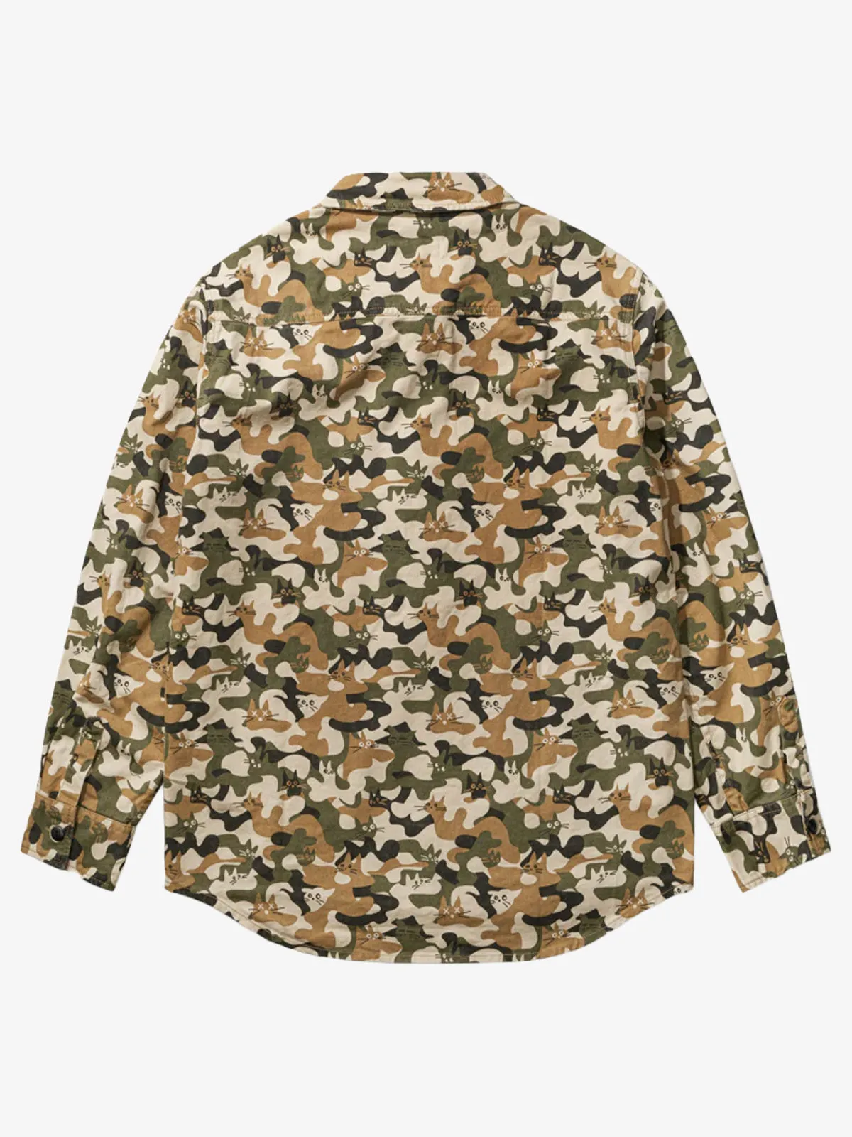 Cat Camouflage Pattern Cotton Work Shirt