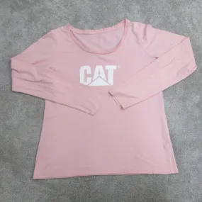 Cat Shirt Womens Medium Pink Round Neck Long Sleeve Lightweight Casual Outdoors