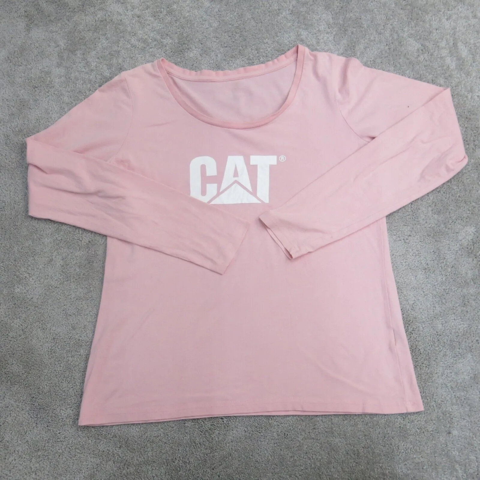 Cat Shirt Womens Medium Pink Round Neck Long Sleeve Lightweight Casual Outdoors