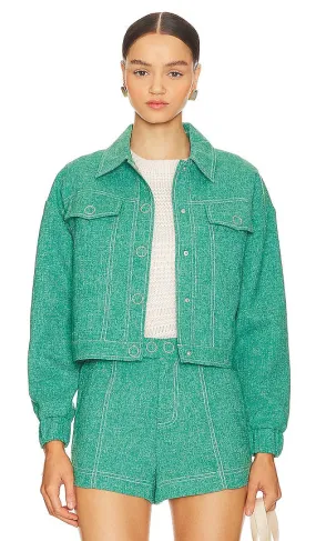 Central Park West Sammie Cropped Jacket in Green