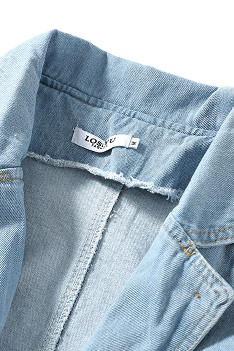 CG0416 Denim Trench Jacket
