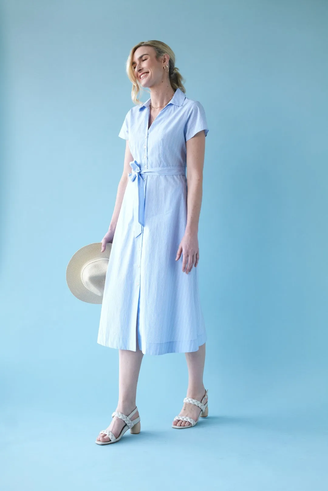 Charlie Jane Cambridge Dress - Blue Stripe