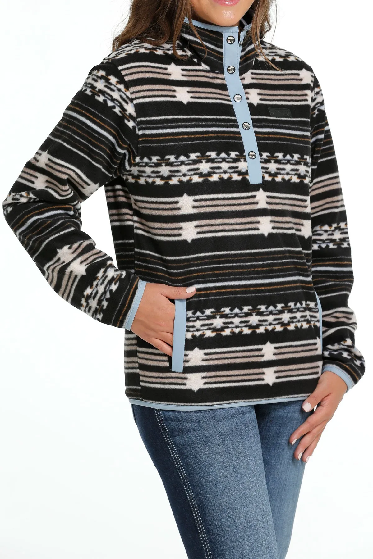 Cinch Women's Black Southwest Polar Fleece Pullover