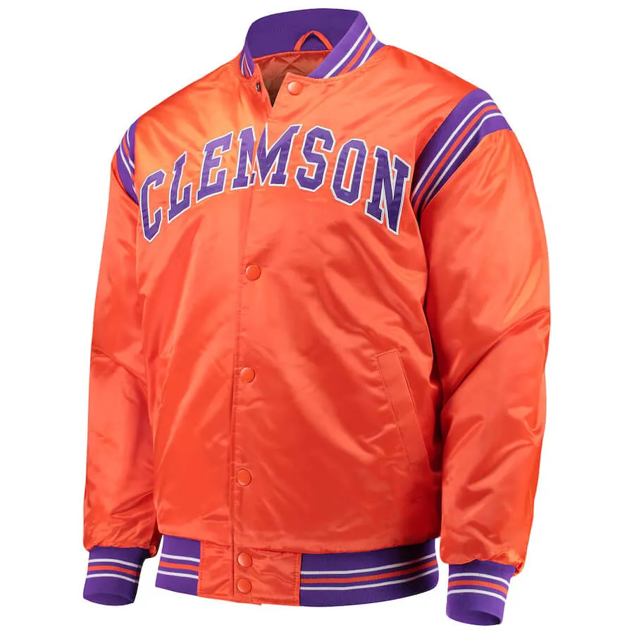 Clemson Tigers NCAA "The Enforcer" Full-Button Satin Jacket USA