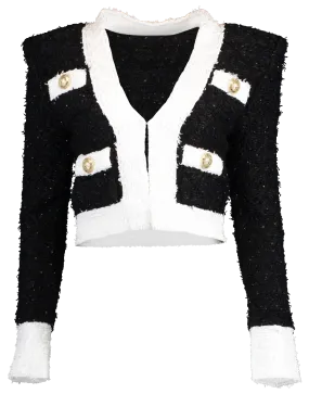 Collarless Tweed Jacket