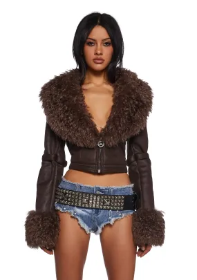 Covet Moto Jacket - Brown