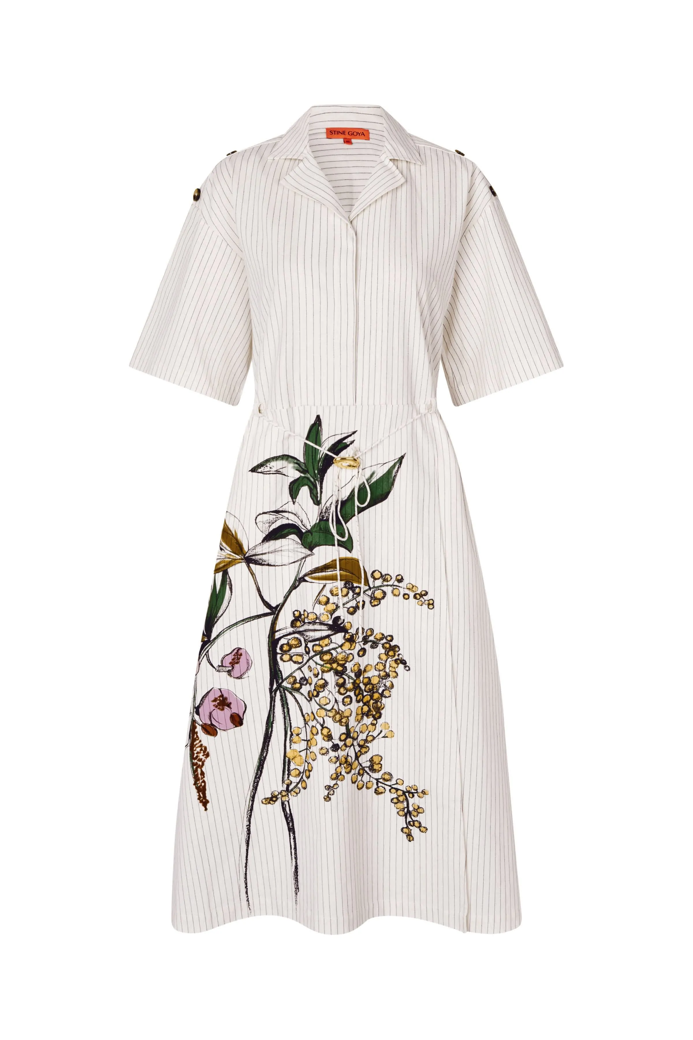 Crisp Stripe Shirting, Workwear Midi Dress