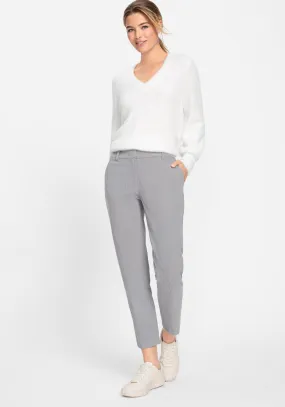 Cropped Casual Trouser in Pearl Grey