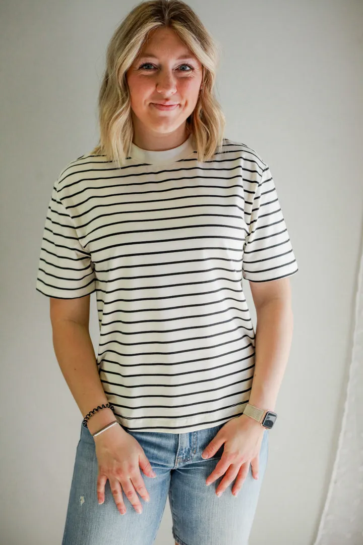 Cropped Crew Neck Tee