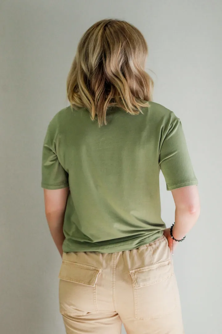 Cropped Crew Neck Tee