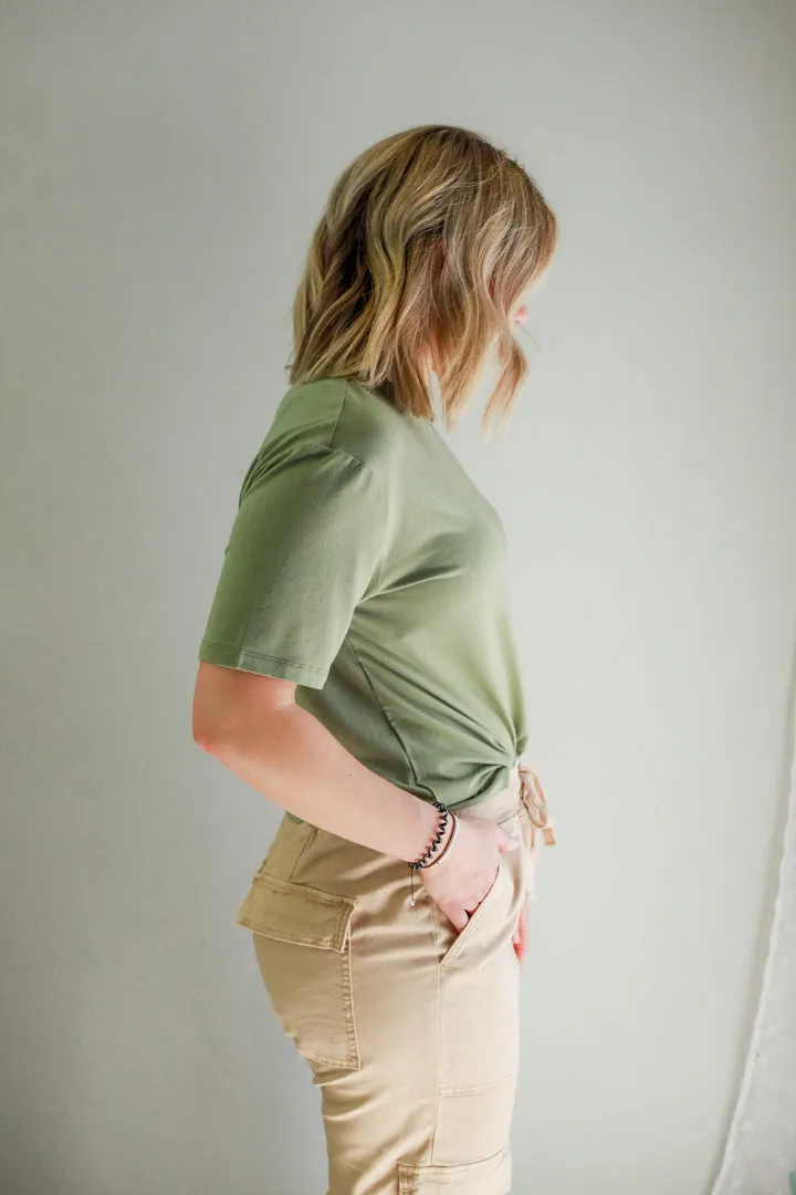 Cropped Crew Neck Tee