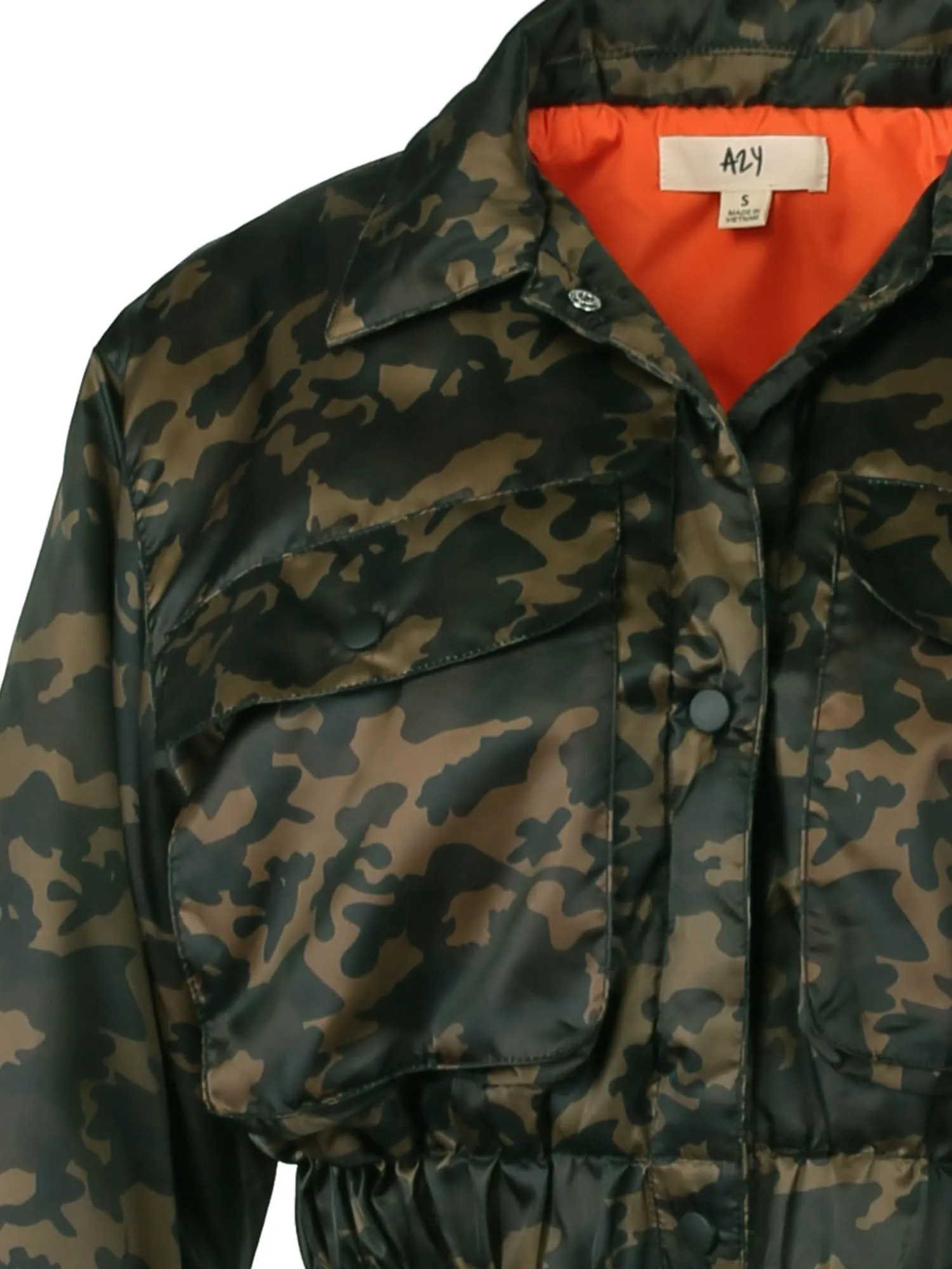 Cropped Front Two Pocket Snap Quilted Padding Bomber Jacket Black
