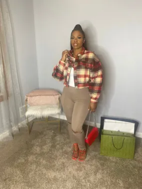 Cropped Plaid Jacket